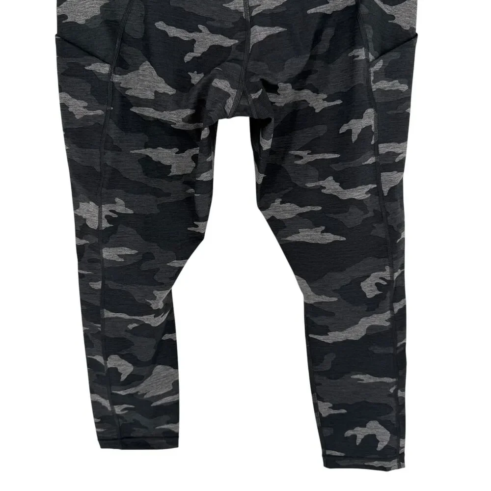 Athleta Camo 7/8 Leggings 1X Gray High Rise Compression Stash Pocket Active NWT - Picture 13 of 16